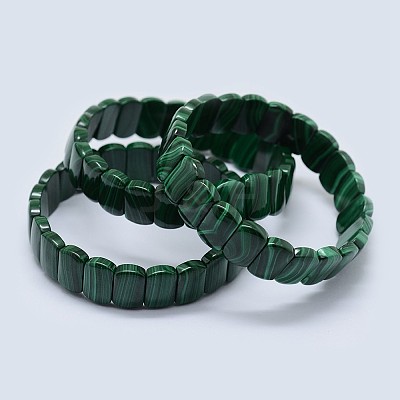 Natural Malachite Stretch Bracelets BJEW-F327-04-1