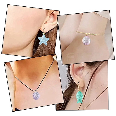 25Pcs 5 Style Ocean Themed Transparent Glass Beads Sets GLAA-YW0003-40A-1