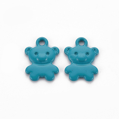 Spray Painted Alloy Charms PALLOY-Q433-034D-RS-1
