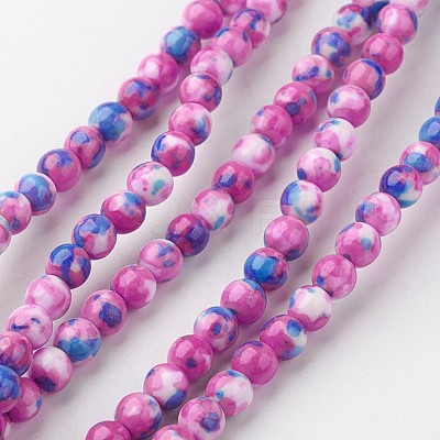 Natural Ocean White Jade Bead Strands G-G916-6mm-07-1