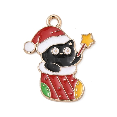 Christmas Alloy Enamel Pendants ENAM-I071-01KCG-06-1