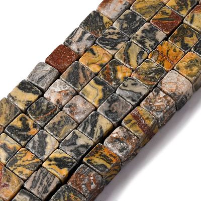 Natural Map Stone Beads Strands G-T139-8x8-45B-1