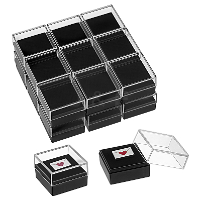 Transparent Plastic Badge Storage Boxes CON-WH0083-017-1