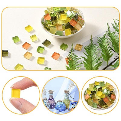 8 Colors 20Pcs Transparent Glass Cabochon GLAA-YW0003-66A-1