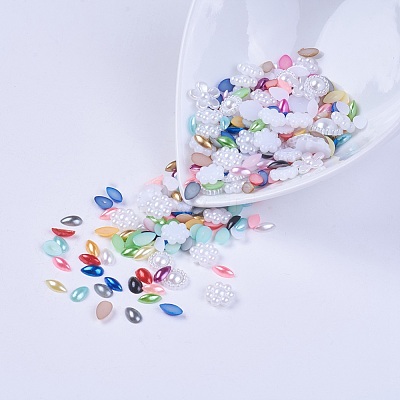 ABS Plastic Imitation Pearl Cabochons SACR-MSMC0002-05-1