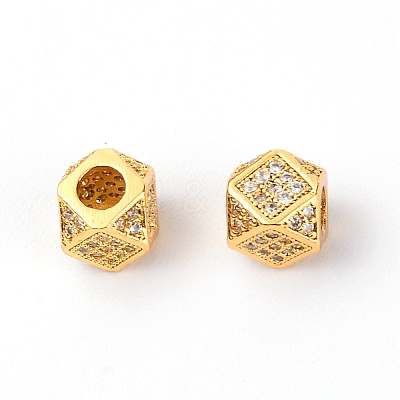 Brass Micro Pave Clear Cubic Zirconia Beads LS-KK-TAC0008-01-1