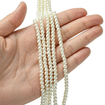Eco-Friendly Dyed Glass Pearl Round Beads Strands Y-HY-A002-4mm-RB011-1