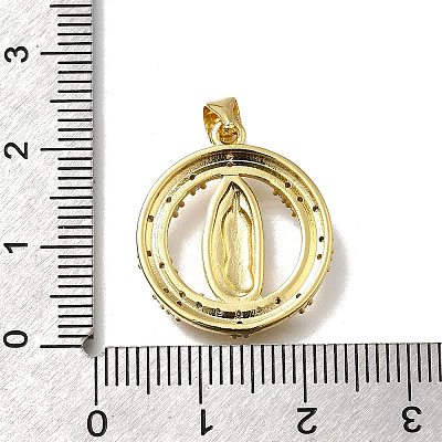 Brass Micro Pave Cubic Zirconia Pendants KK-C090-35G-08-1