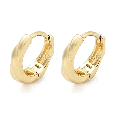 Twist Brass Hoop Earrings EJEW-Z102-12G-1