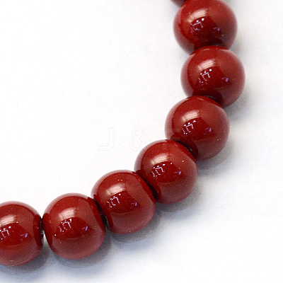 Baking Paint Pearlized Glass Pearl Round Bead Strands HY-Q003-6mm-35-1