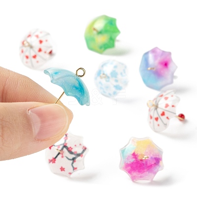 18Pcs 9 Style Printed Acrylic Pendants KY-LS0001-28-1