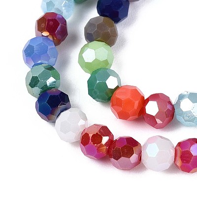 Electroplate Opaque Glass Beads Strands EGLA-A035-P4mm-HA01-1