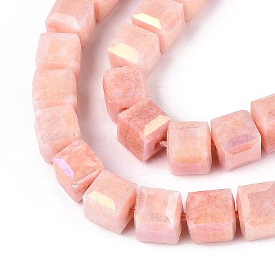 Anti-Tarnish Electroplate Glass Beads Strands GLAA-T025-8mm-10I-1
