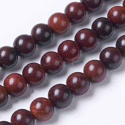 Natural Burmese Rosewood Beads Strands WOOD-J001-03-6mm-1