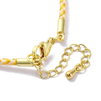 Polyester Cord Braided Bracelet Makings MAK-Z003-01G-18-1