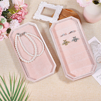 Velvet Ring Organizer Boxes with Lid CON-WH0089-191-1