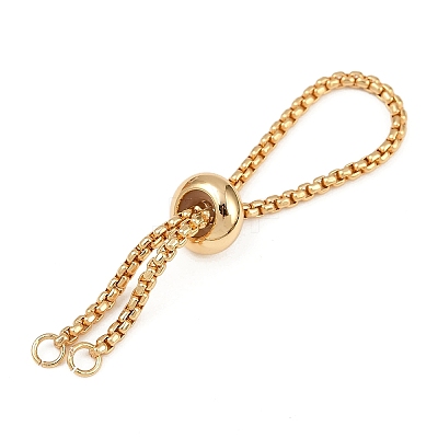 2MM Adjustable Brass Box Chain Bracelet Slider Bracelet Making KK-K374-04G-1