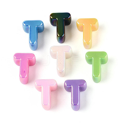 UV Plating Opaque Acrylic European Beads OACR-M027-03T-1
