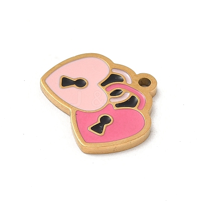 304 Stainless Steel Enamel Charms STAS-P388-19L-G-1