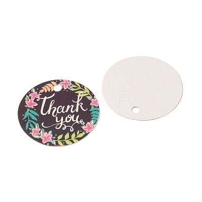 100Pcs Paper Flower Printed Gift Tags CDIS-H007-01-1