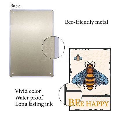 Rectangle Vintage Metal Iron Sign Poster AJEW-WH0157-155-1
