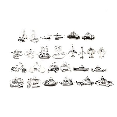 52Pcs 13 Style Tibetan Style Alloy Pendants TIBEP-FP0001-10-1