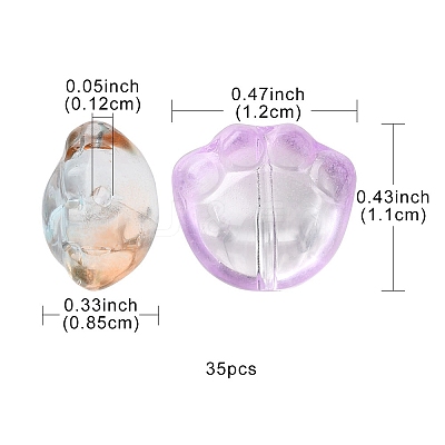 35Pcs Transparent Spray Painted Glass Beads GLAA-YW0001-72-1