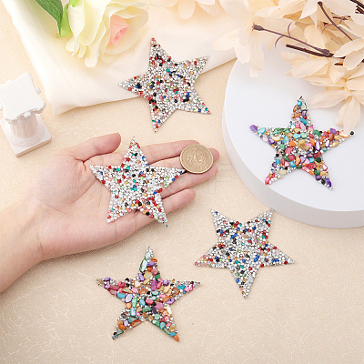 12Pcs 2 Style Star Shape Hotfix Rhinestone DIY-CA0005-96-1