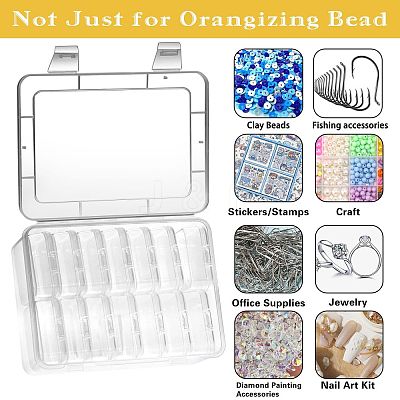 Rectangle PP Plastic Bead Organizer Storage Boxes PW-WG49079-01-1