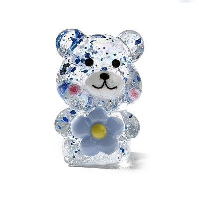 Transparent Resin Little Bear Ornament RESI-S015-01H-1