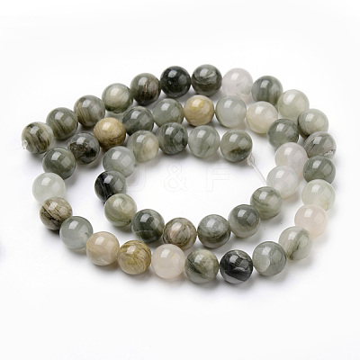 Natural Green Rutilated Quartz Beads Strands X-G-Q462-61-6mm-1