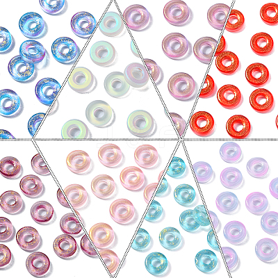 160Pcs 8 Colors Handmade Luminous & Gold Foil Lampwork Beads LAMP-CJ0001-38-1