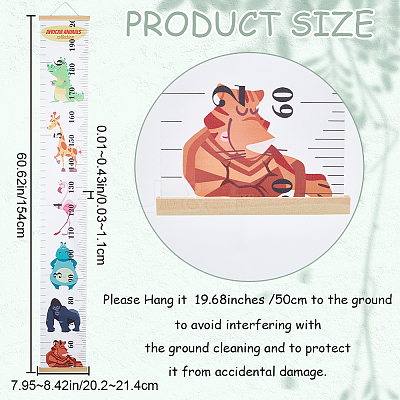 Aniaml Pattern Removable Height Chart for Kids AJEW-WH0165-70B-1