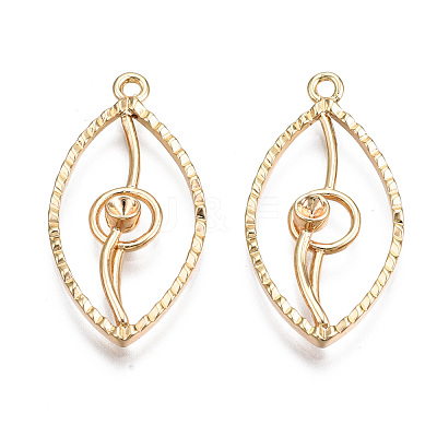 Brass Pendant Rhinestone Settings KK-S356-418-NF-1