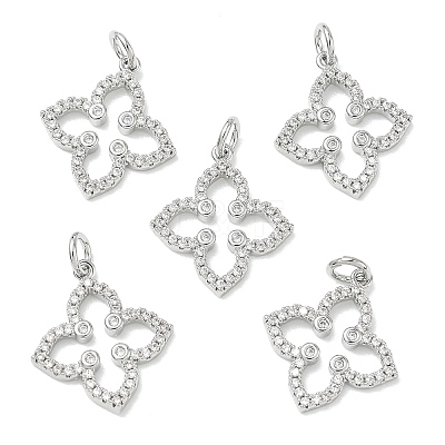 SHEGRACE Brass Micro Pave Clear Cubic Zirconia Pendants XGRQ3P670-637P-1