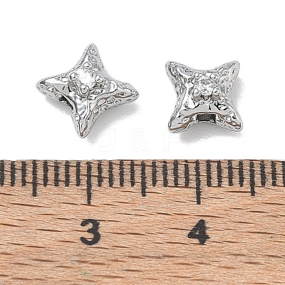 Brass Micro Pave Clear Cubic Zirconia Beads CU-CBA91C0-02P-1