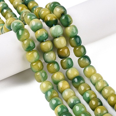 Dyed Natural White Jade Beads Strands G-T138-D15-1