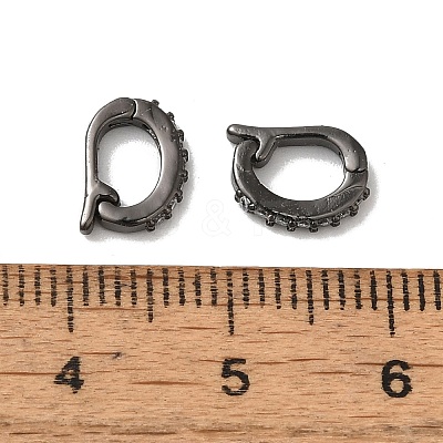 Brass Micro Pave Cubic Zirconia Fold Over Clasps KK-H487-10B-1