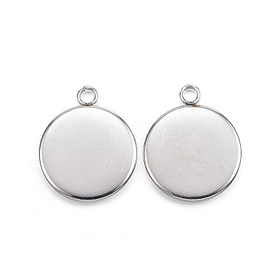 Non-Tarnish 304 Stainless Steel Pendant Cabochon Settings STAS-G127-13-12mm-P01-1