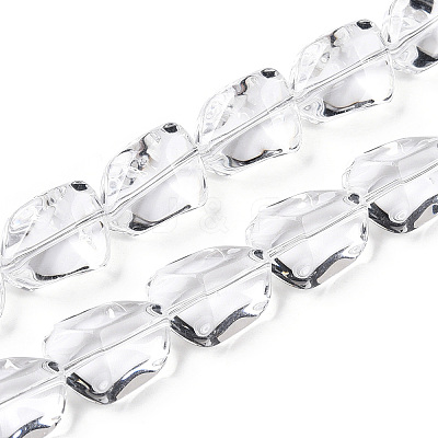 Transparency Glass Beads Strands X-GLAA-T023-15-1