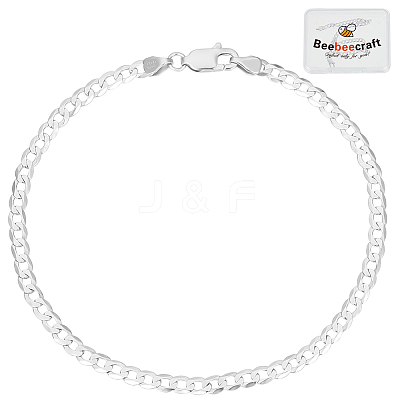 1Pc 925 Sterling Silver Curb Chain Bracelets BJEW-BBC0001-06A-1