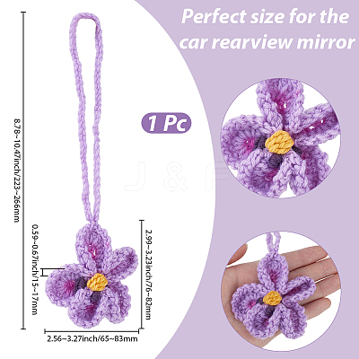 Handmade Polyester Flower Pendant Decorations HJEW-WH20020-011A-1