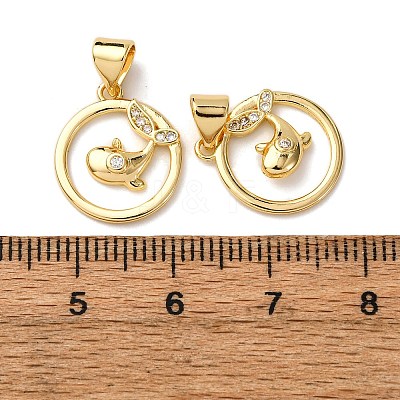 Brass Micro Pave Cubic Zirconia Pendants KK-A271-07D-G-1