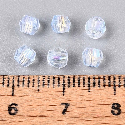 Transparent Spray Painted Glass Beads EGLA-N018-4mm-05-1