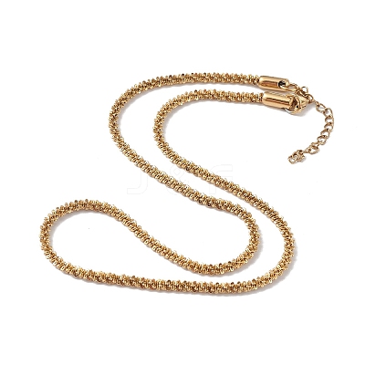 Ion Plating(IP) 304 Stainless Steel Bone Rope Chain Necklace for Women NJEW-I121-01C-G-1