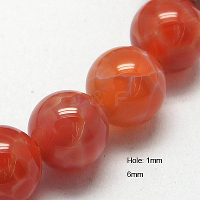 Natural Fire Crackle Agate Beads Strands G-G212-6mm-10-1