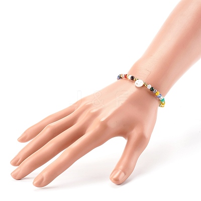 Electroplate Glass Beaded Bracelets BJEW-JB06358-1