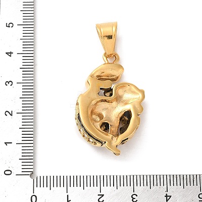 316L Stainless Steel Tibetan Style Rhinestone Pendants STAS-D096-01D-AG-1