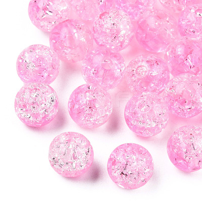 Transparent Crackle Acrylic Beads CACR-N002-18B-1
