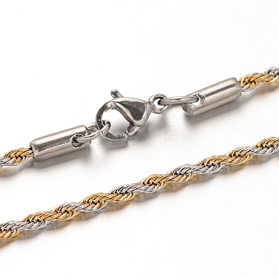 304 Stainless Steel Rope Chain Necklaces NJEW-I065-20B-1